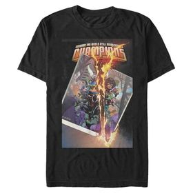 Marvel Büyük ve Uzun Klasik Şampiyonlar Üst Kısa Kollu Siyah Erkek T-shirt