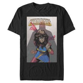 Marvel Büyük ve Uzun Klasik Şampiyonlar Üst Kısa Kollu Siyah Erkek T-shirt