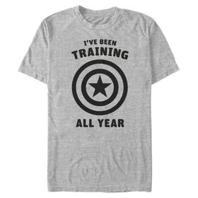 Marvel Büyük ve Uzun Klasik Şapka Antrenman Sembolü Athletic Heather Erkek T-shirt