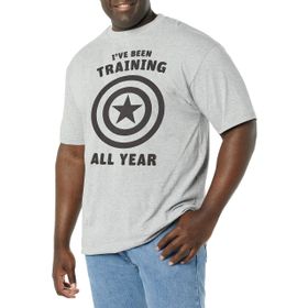 Marvel Büyük ve Uzun Klasik Şapka Antrenman Sembolü Athletic Heather Erkek T-shirt