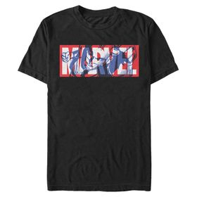 Marvel Büyük ve Uzun Klasik Şapka Üst Kısa Kollu Siyah Erkek T-shirt