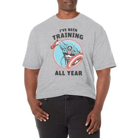 Marvel Büyük ve Uzun Klasik Şapka Yıl Antrenman Athletic Heather Erkek T-shirt