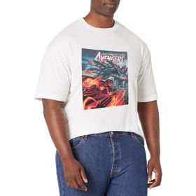Marvel Büyük ve Uzun Klasik Şapkalar Cepli Beyaz Erkek T-shirt