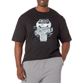 Marvel Büyük ve Uzun Klasik Savaş Van Düzeni Üst Kısa Kollu Siyah Erkek T-shirt