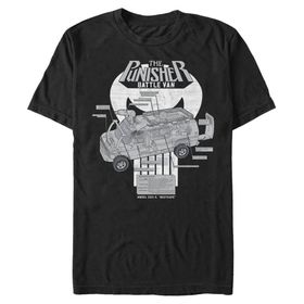 Marvel Büyük ve Uzun Klasik Savaş Van Düzeni Üst Kısa Kollu Siyah Erkek T-shirt