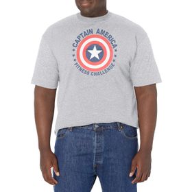Marvel Büyük ve Uzun Klasik Shield Challenge Athletic Heather Erkek T-shirt