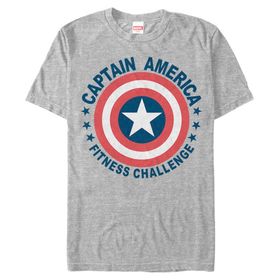Marvel Büyük ve Uzun Klasik Shield Challenge Athletic Heather Erkek T-shirt