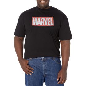 Marvel Büyük ve Uzun Klasik Skyline Üst Kısa Kollu Siyah Erkek T-shirt