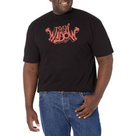 Marvel Büyük ve Uzun Klasik Sokak Dul Üst Kısa Kollu Siyah Erkek T-shirt