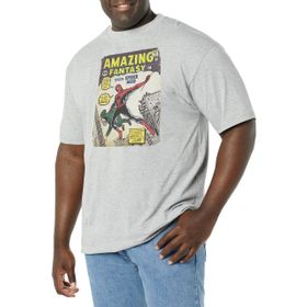 Marvel Büyük ve Uzun Klasik Spidey Comiccover Athletic Heather Erkek T-shirt