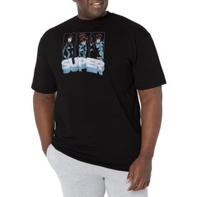Marvel Büyük ve Uzun Klasik Süper Üst Kısa Kollu Siyah Erkek T-shirt