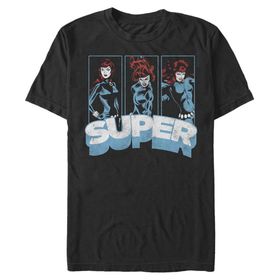 Marvel Büyük ve Uzun Klasik Süper Üst Kısa Kollu Siyah Erkek T-shirt