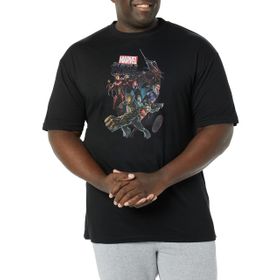 Marvel Büyük ve Uzun Klasik Takım Oyuncuları Üst Kısa Kollu Siyah Erkek T-shirt