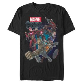 Marvel Büyük ve Uzun Klasik Takım Oyuncuları Üst Kısa Kollu Siyah Erkek T-shirt