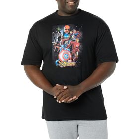 Marvel Büyük ve Uzun Klasik Takım Strike Üst Kısa Kollu Siyah Erkek T-shirt