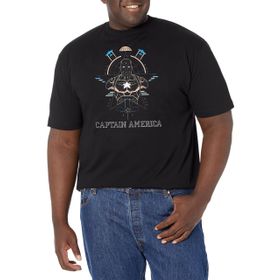 Marvel Büyük ve Uzun Klasik Tech Şapka Üst Kısa Kollu Siyah Erkek T-shirt