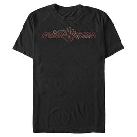 Marvel Büyük ve Uzun Klasik Teknoloji Demir Metin Üst Kısa Kollu Siyah Erkek T-shirt