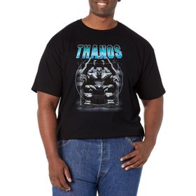 Marvel Büyük ve Uzun Klasik Thanos Sandalye Üst Kısa Kollu Siyah Erkek T-shirt