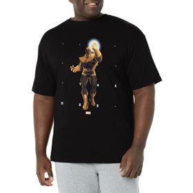 Marvel Büyük ve Uzun Klasik Thanos Şekilleri Üst Kısa Kollu Siyah Erkek T-shirt