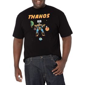 Marvel Büyük ve Uzun Klasik Thanos Worlds Siyah Erkek T-shirt