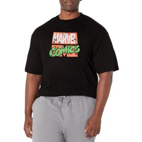Marvel Büyük ve Uzun Klasik Ürkütücü Logo Üst Kısa Kollu Siyah Erkek T-shirt