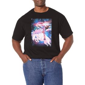 Marvel Büyük ve Uzun Klasik Uzay Üniforması Üst Kısa Kollu Siyah Erkek T-shirt