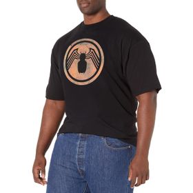 Marvel Büyük ve Uzun Klasik Venom Turuncu Üst Kısa Kollu Siyah Erkek T-shirt