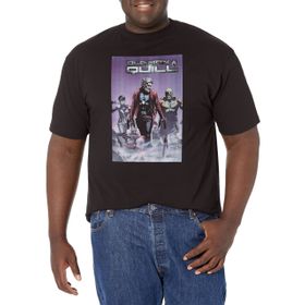 Marvel Büyük ve Uzun Klasik Yaşlı Adam Quill Üst Kısa Kollu Siyah Erkek T-shirt