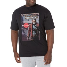 Marvel Büyük ve Uzun Klasik Yaşlı Adam Quill Üst Kısa Kollu Siyah Erkek T-shirt
