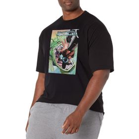Marvel Büyük ve Uzun Klasik Yaşlı Adam Quill Üst Kısa Kollu Siyah Erkek T-shirt