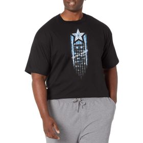 Marvel Büyük ve Uzun Klasik Yenilmezci Yıldızı Üst Kısa Kollu Siyah Erkek T-shirt