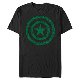 Marvel Büyük ve Uzun Klasik Yonca Kalkanı Üst Kısa Kollu Siyah Erkek T-shirt