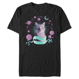 Marvel Büyük ve Uzun Kozmik Kaz Üst Kısa Kollu Siyah Erkek T-shirt