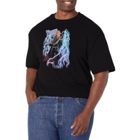 Marvel Büyük ve Uzun Parti Üst Kısa Kollu Siyah Erkek T-shirt