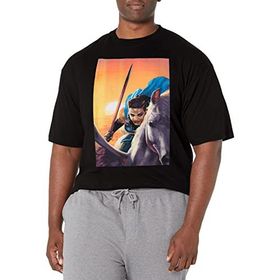 Marvel Büyük ve Uzun Valkyrie Uçan Tablo Üst Kısa Kollu Siyah Erkek T-shirt