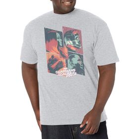 Marvel Büyük ve Uzun Yandan Görünüm Yıldız Athletic Heather Erkek T-shirt