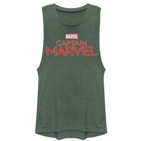 Marvel Captain Logolu Kolsuz Pine Green Heather Kadın Atlet