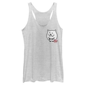 Marvel Cat Kanji Çıkartma Cepli Racerback White Heather Kadın Atlet