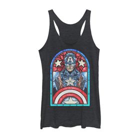Marvel Classic Cap Glass Racerback Kolsuz Siyah Funda Kadın Atlet