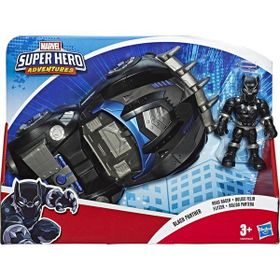 Marvel E6256 Super Hero Adventures Mega Black Panther Mini Figür ve Araç