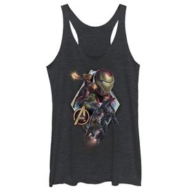 Marvel Endgame Diamond Shot Racerback Black Heather Kadın Atlet