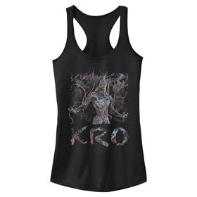 Marvel Eternals Camo Kro Slim Fit Açık Yuvarlak Etek Askılı Black Kadın Atlet