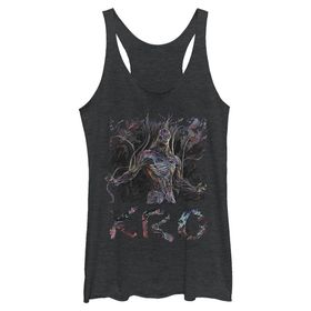 Marvel Eternals Camo Kro Tri-Blend Racerback Katmanlı Black Heather Kadın Atlet
