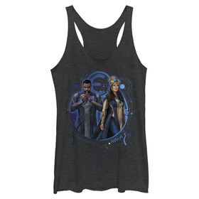 Marvel Eternals Phastos Ajak Duo Tri-Blend Racerback Katmanlı Black Heather Kadın Atlet
