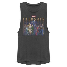 Marvel Eternals Pop Art Group Shot Juniors Muscle Charcoal Kadın Atlet