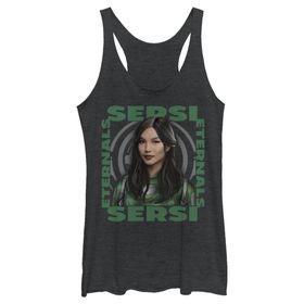 Marvel Eternals Sersi Hero Box Tri-Blend Racerback Katmanlı Black Heather Kadın Atlet