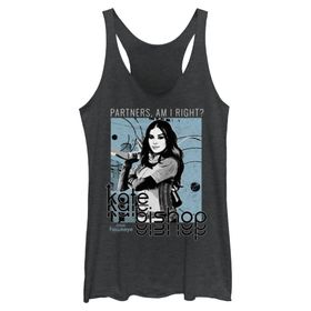 Marvel Hawkeye Kate Bishop Partners Right Poster Junior Tri Blend Tank Black Heather Kadın Atlet