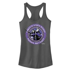Marvel Hawkeye Kate Circle Bullseye Portreleri Küçükler Racerback Charcoal Kadın Atlet