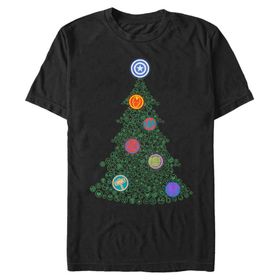 Marvel Işıklarla Büyük ve Uzun Evren Ağacı Üst Kısa Kollu Siyah Erkek T-shirt