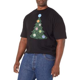 Marvel Işıklarla Büyük ve Uzun Evren Ağacı Üst Kısa Kollu Siyah Erkek T-shirt